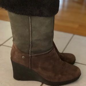 Ugg Wedge suede boots.
